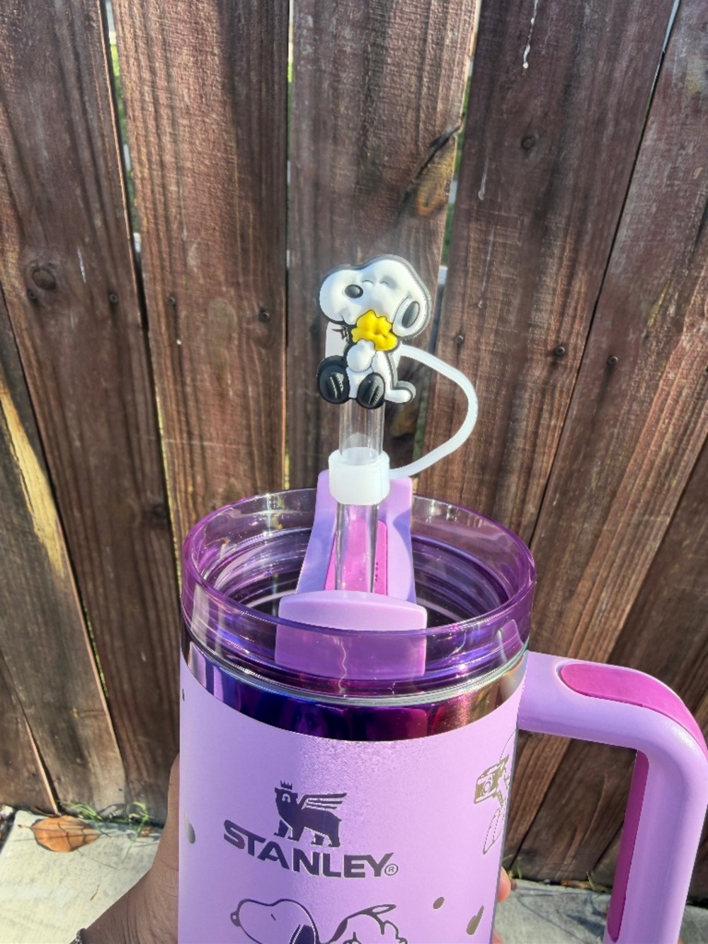 Lavender Snoopy Tumbler with Handle - Picture 3 of 3